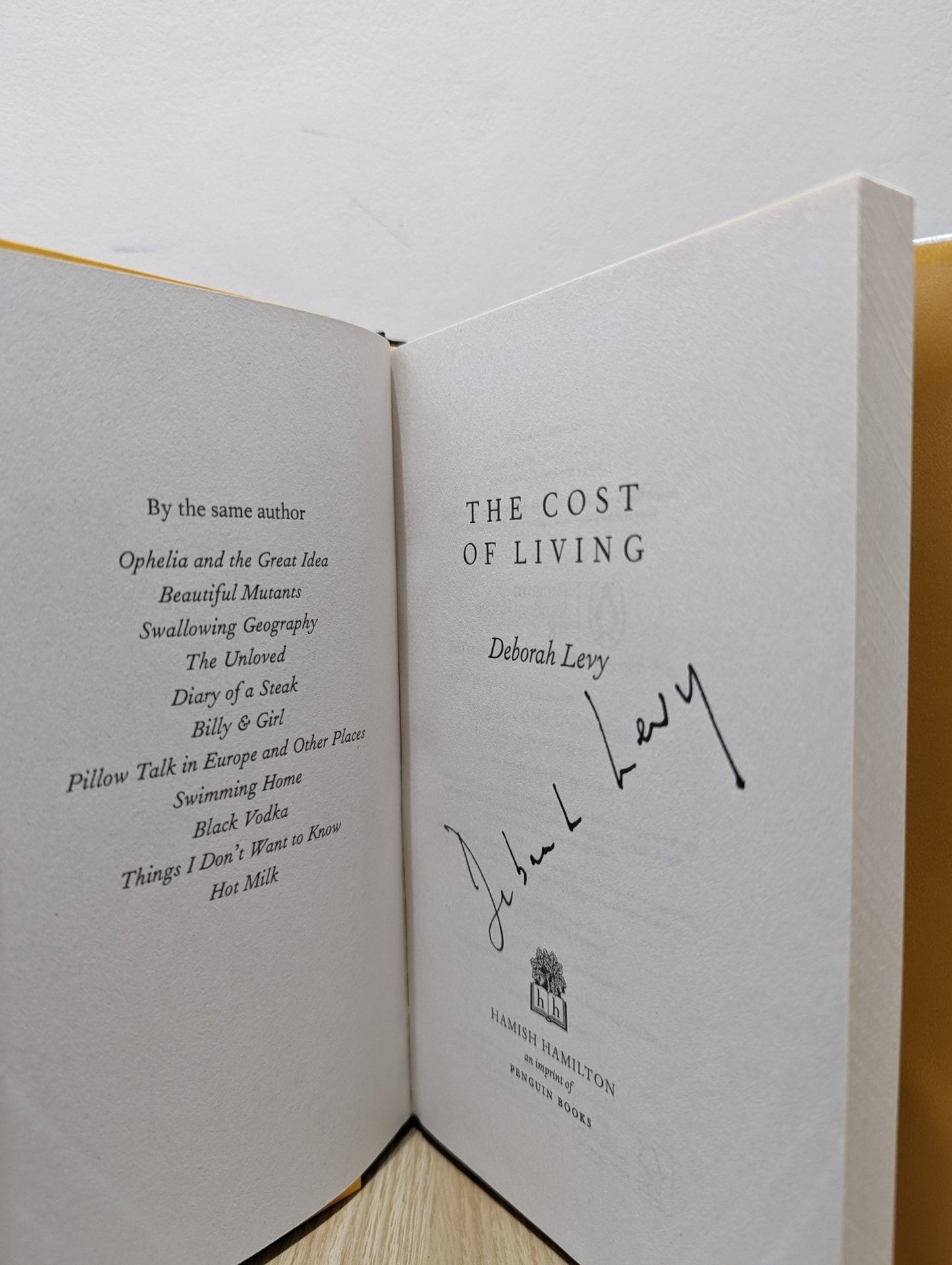 The Cost of Living by Deborah Levy (Signed) - Fialta Books