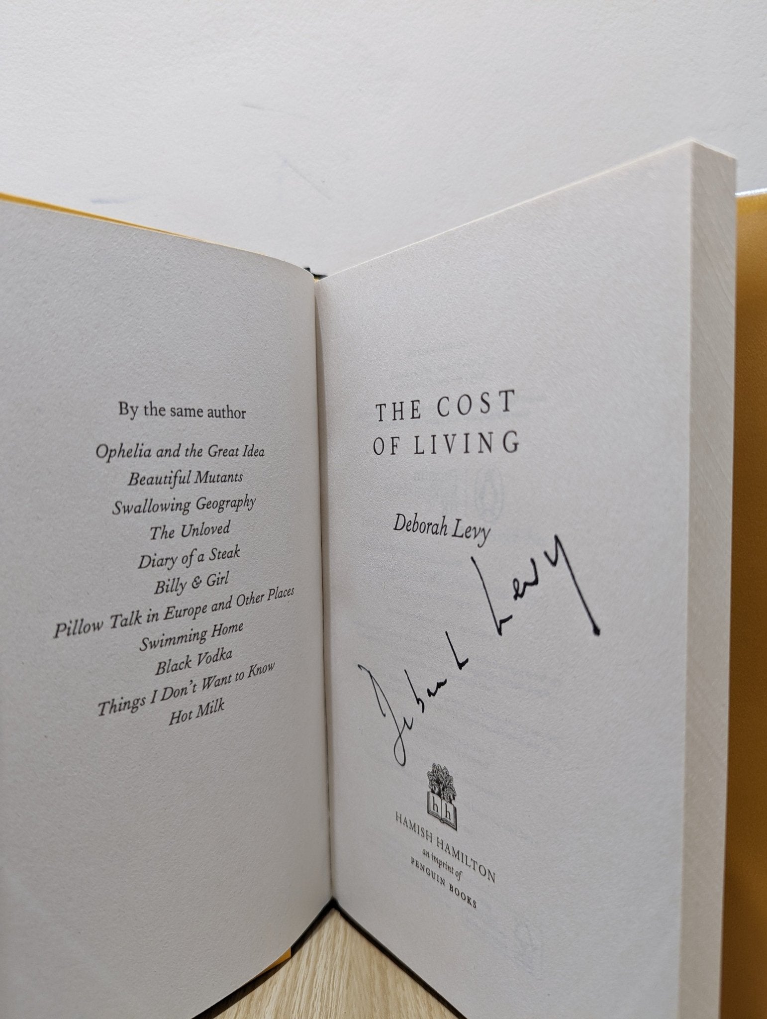 The Cost of Living by Deborah Levy (Signed) - Fialta Books