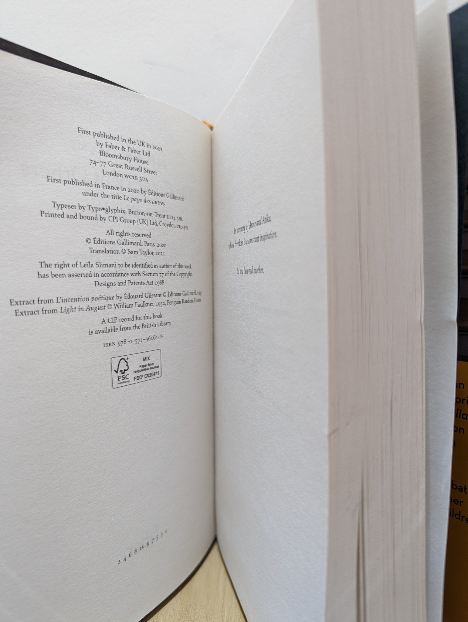 The Country of Others by Leïla Slimani (Signed First Edition) - Fialta Books