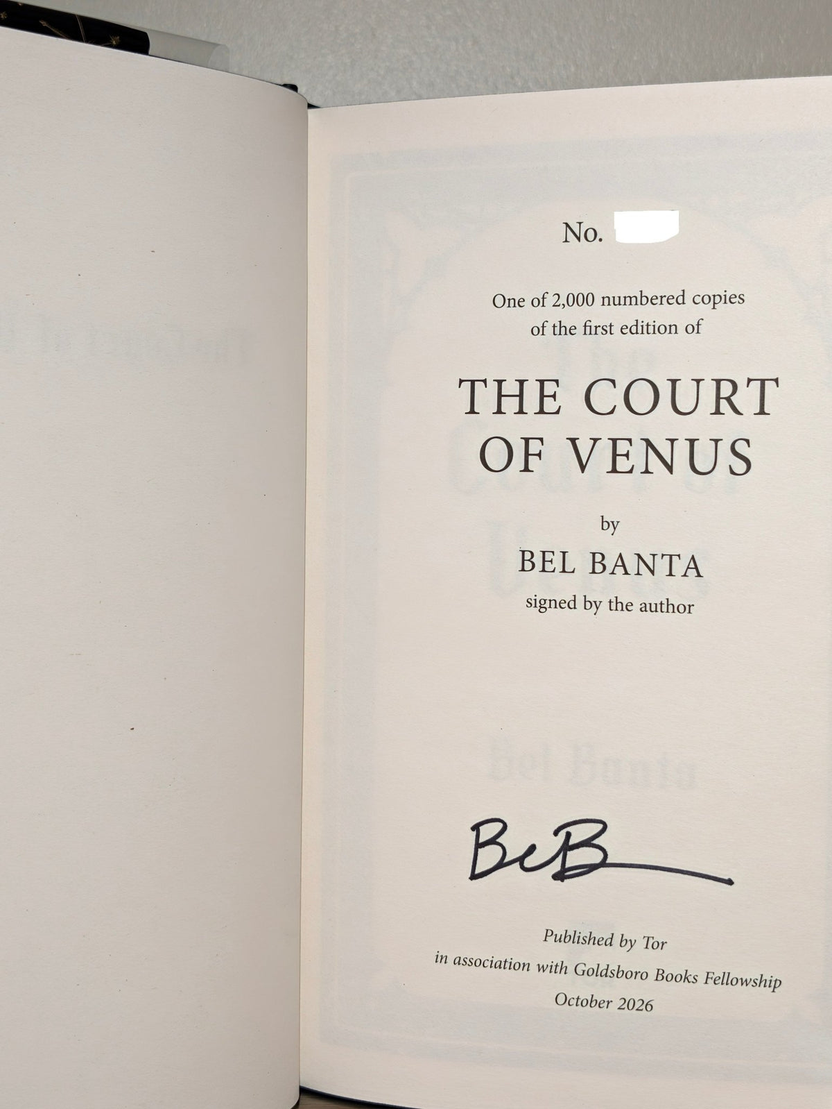 The Court of Venus by Bel Banta (Signed First Edition with sprayed edges) - Fialta Books