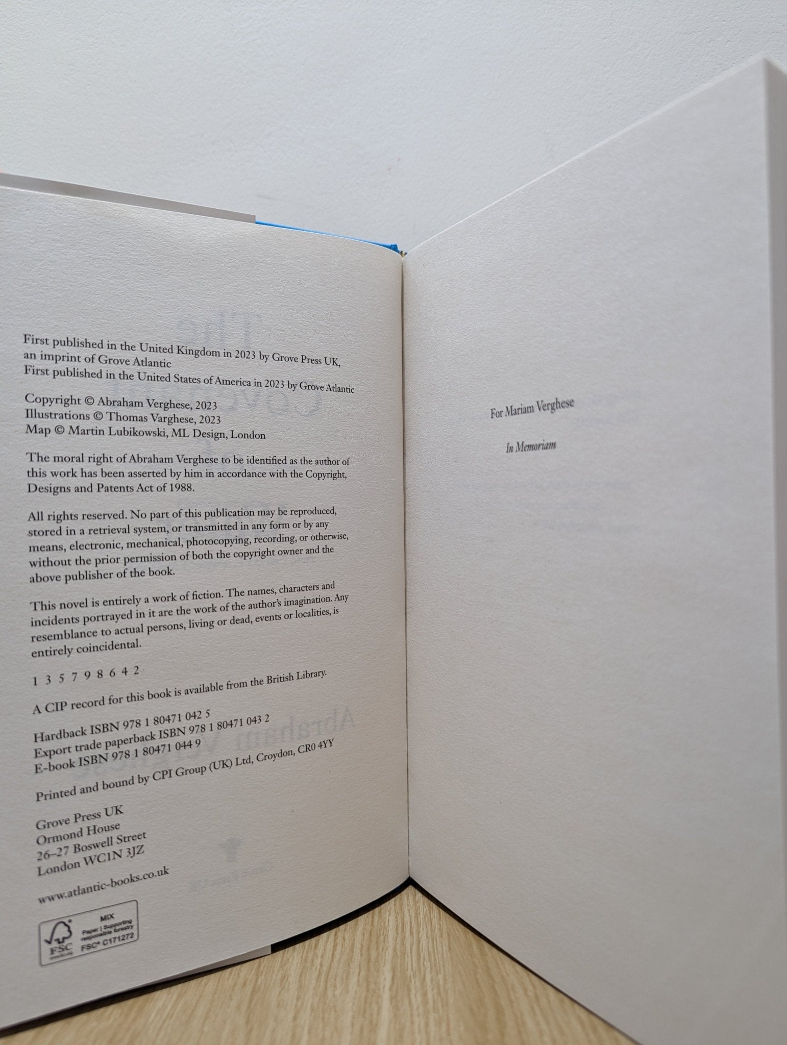 The Covenant of Water by Abraham Verghese (First Edition) - Fialta Books