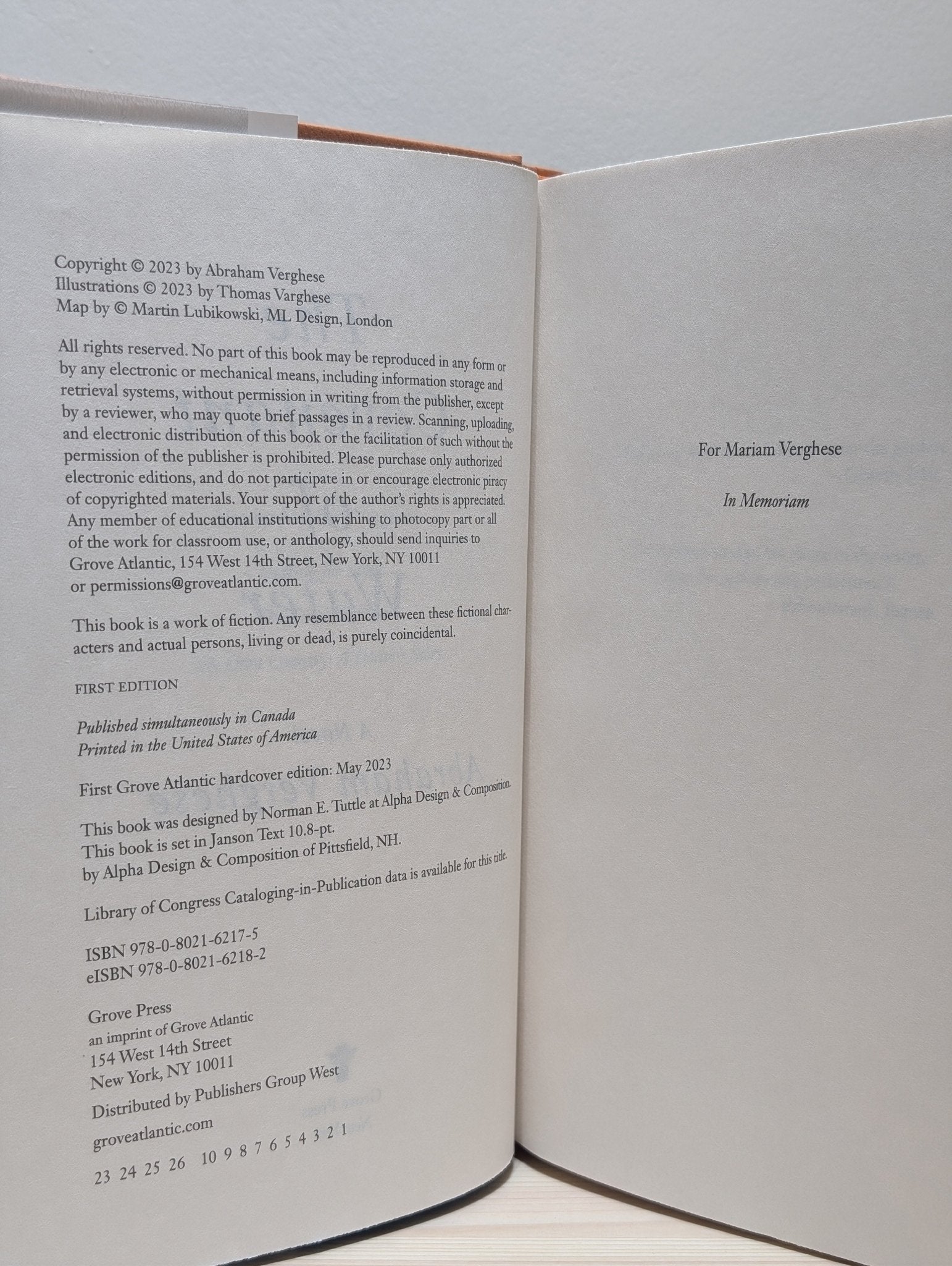 The Covenant of Water by Abraham Verghese (Signed First Edition) - Fialta Books