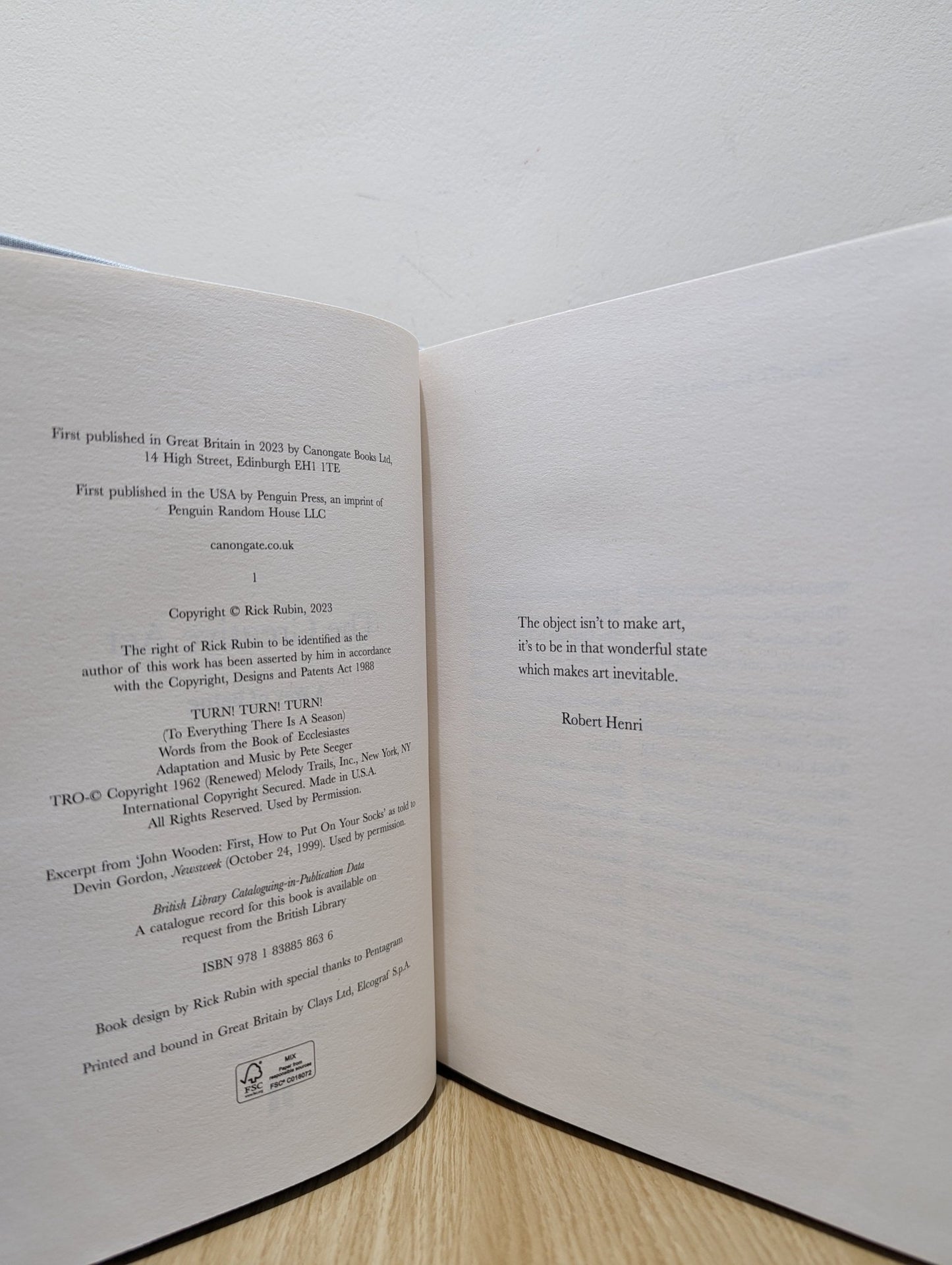 The Creative Act: A Way of Being by Rick Rubin (Signed First Edition) - Fialta Books