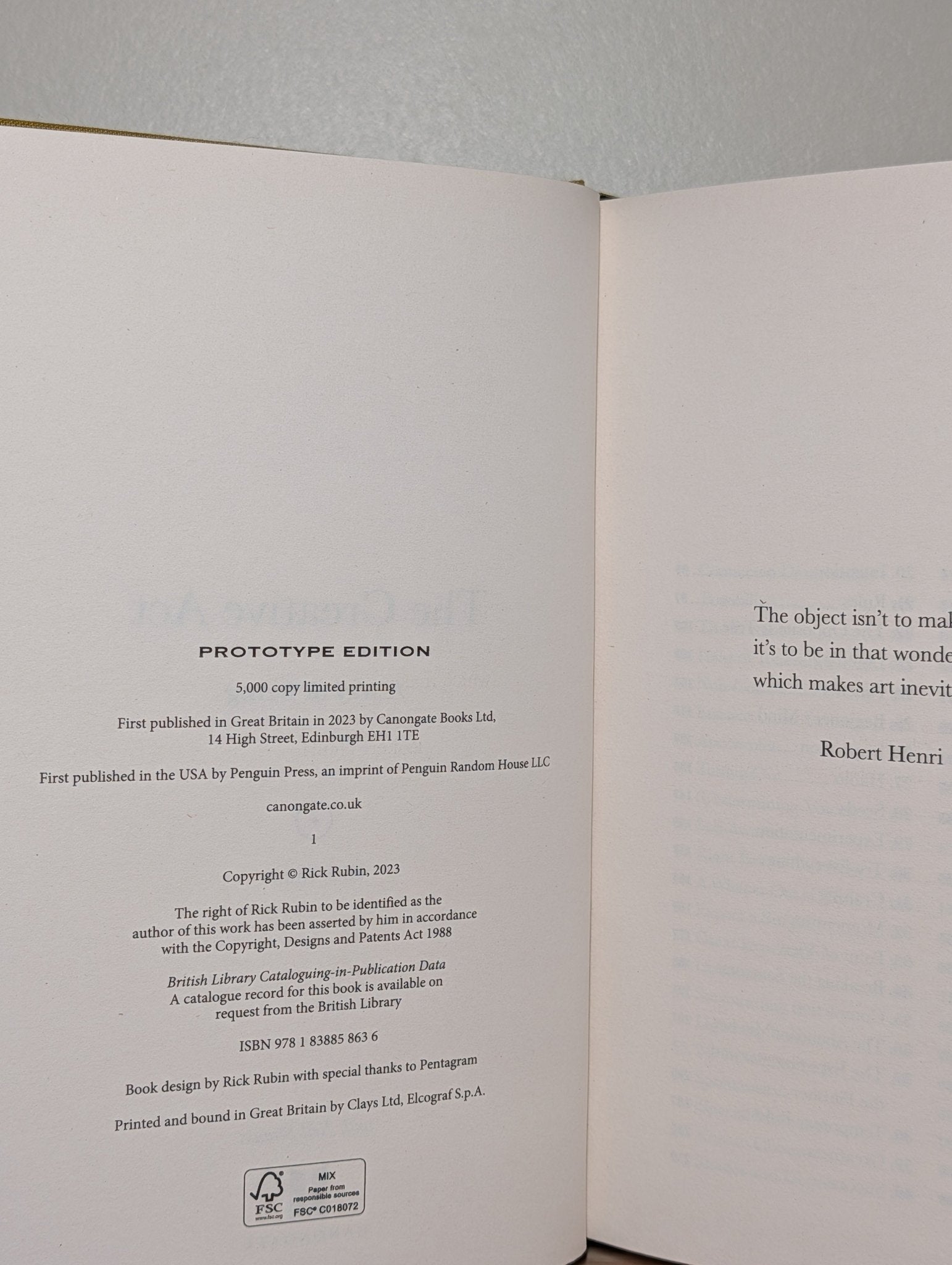 The Creative Act: A Way of Being by Rick Rubin (Signed Limited Edition) - Fialta Books