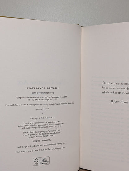 The Creative Act: A Way of Being by Rick Rubin (Signed Limited Edition) - Fialta Books