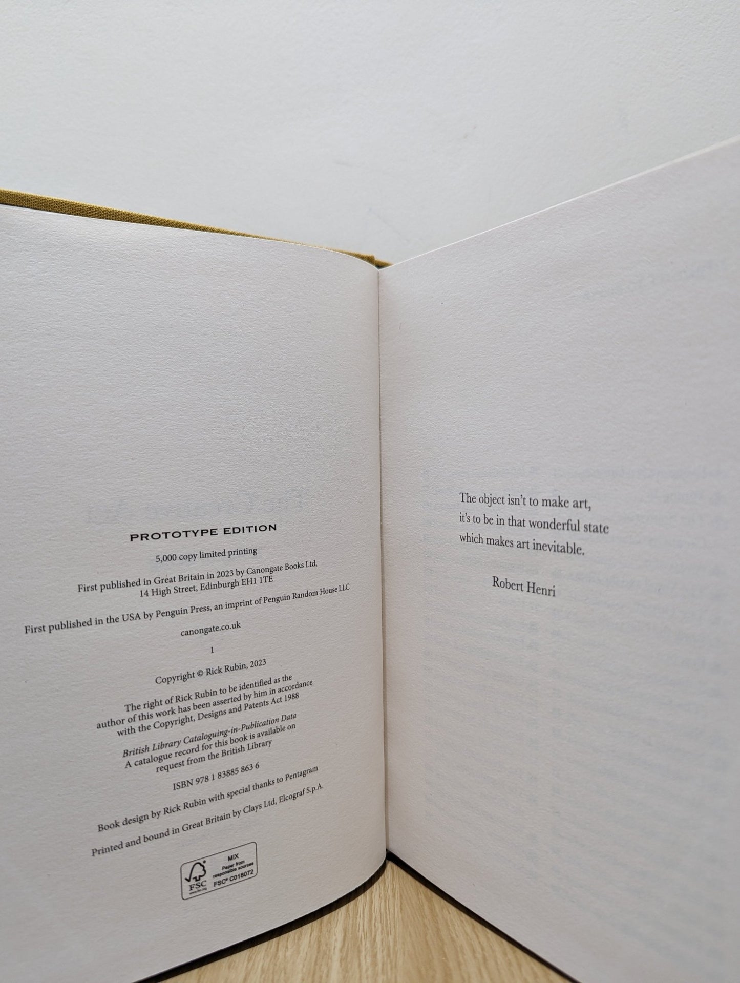 The Creative Act: A Way of Being by Rick Rubin (Signed Limited Phototype Edition) - Fialta Books