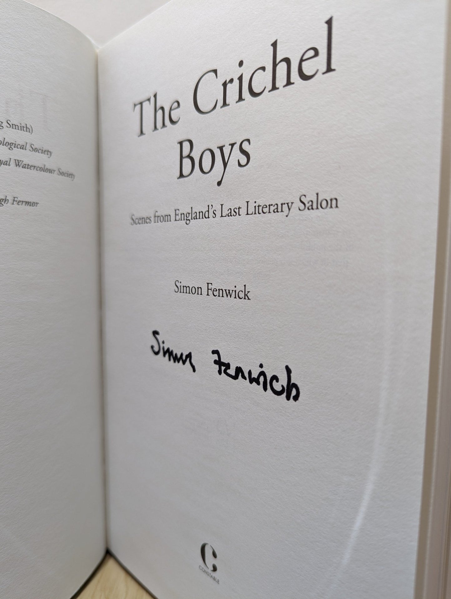 The Crichel Boys: Scenes from England's Last Literary Salon by Simon Fenwick (Signed First Edition) - Fialta Books