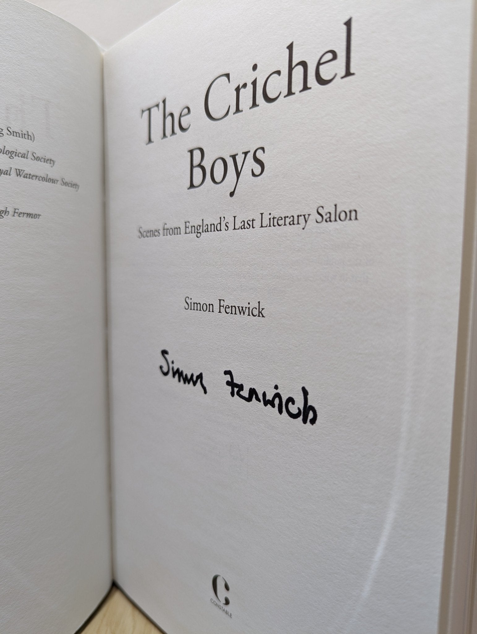 The Crichel Boys: Scenes from England's Last Literary Salon by Simon Fenwick (Signed First Edition) - Fialta Books