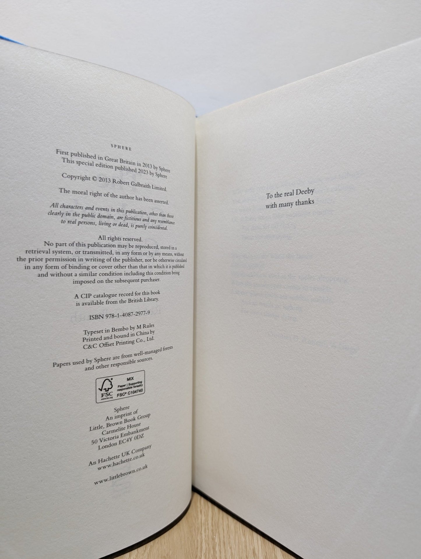 The Cuckoo's Calling by Robert Galbraith (Numbered Deluxe Slipcase Edition) - Fialta Books