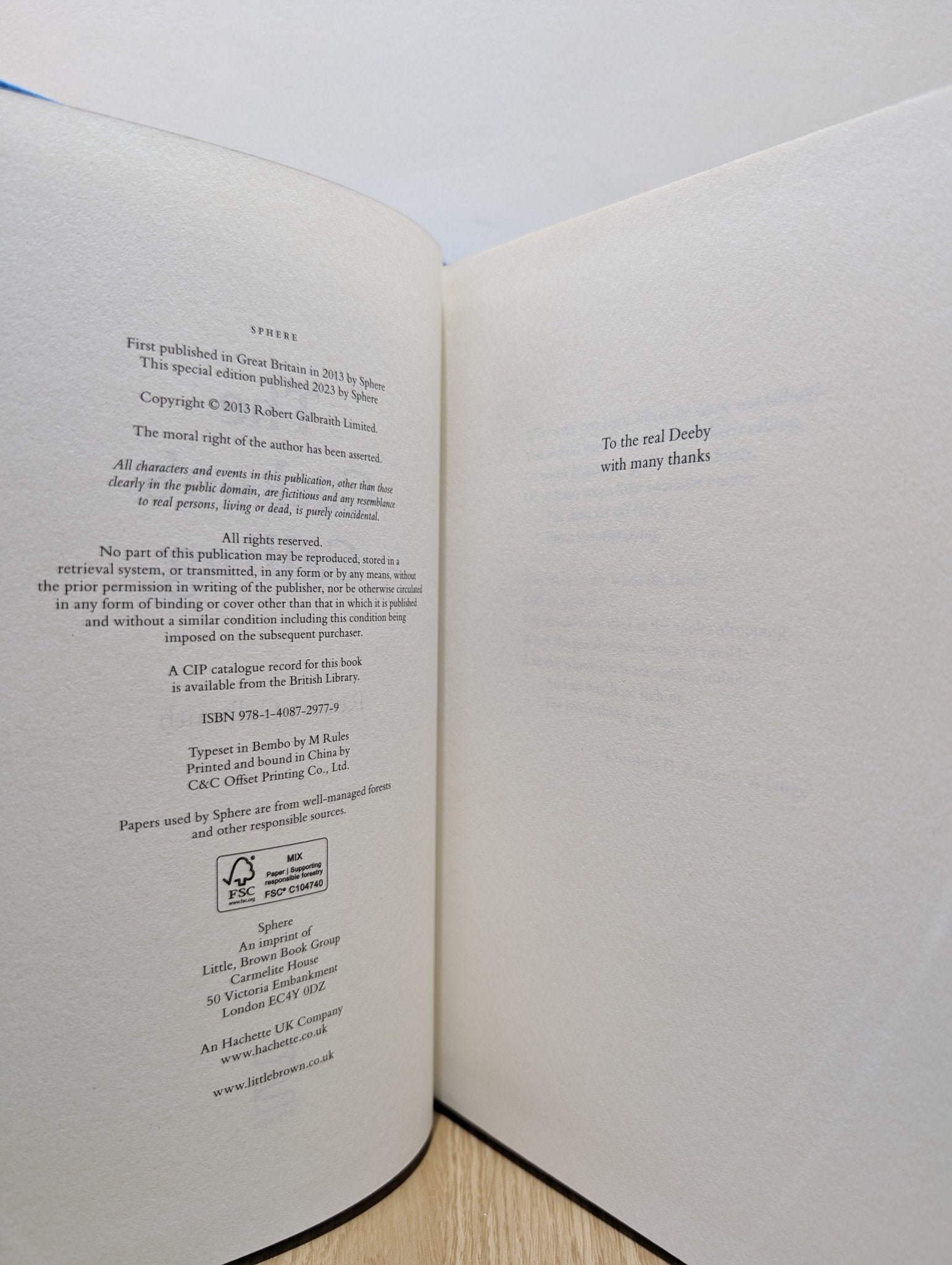 The Cuckoo's Calling by Robert Galbraith (Numbered Deluxe Slipcase Edition) - Fialta Books