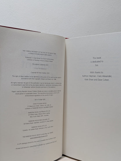 The Curious Incident Of The Dog In The Night - Time by Mark Haddon (Signed First Edition) - Fialta Books