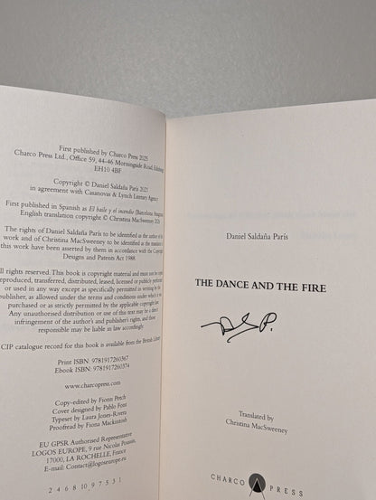 The Dance and the Fire by Daniel Saldana Paris (Signed First Edition) - Fialta Books