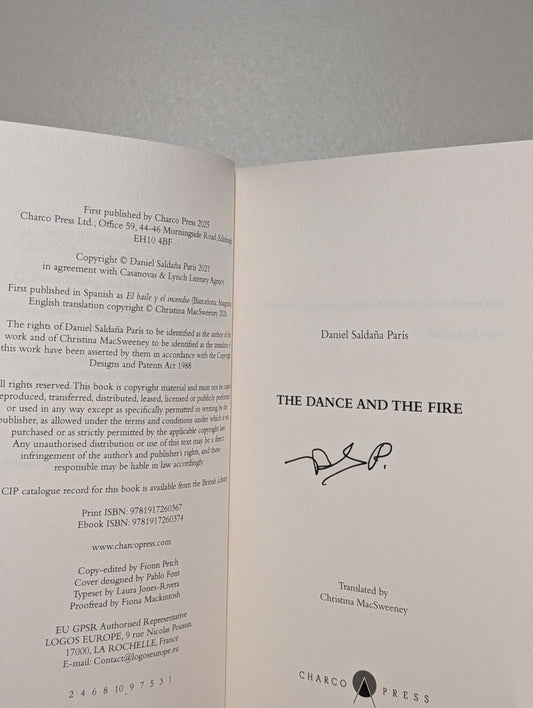 The Dance and the Fire by Daniel Saldana Paris (Signed First Edition) - Fialta Books