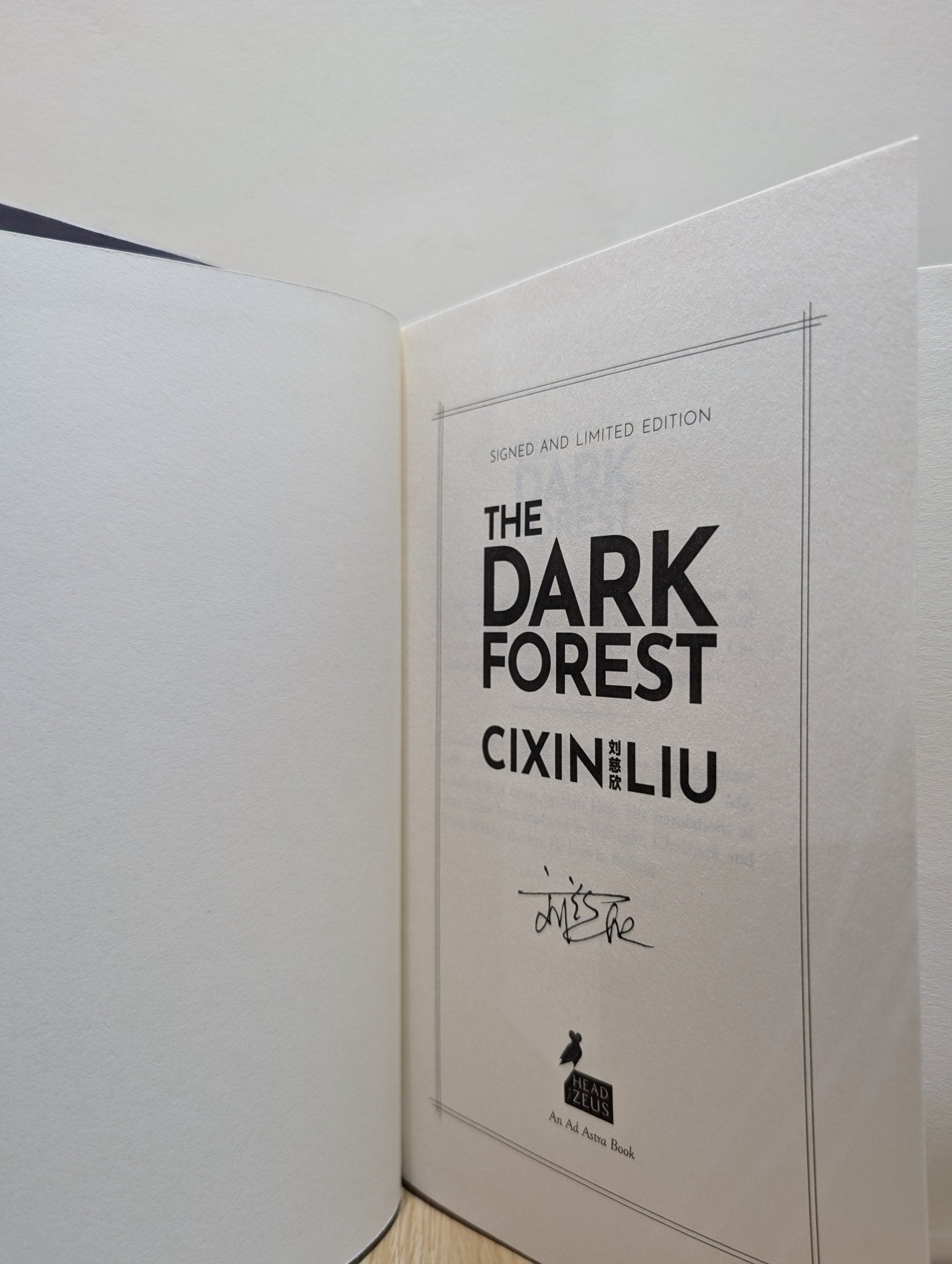 The Dark Forest by Cixin Liu (Signed) - Fialta Books