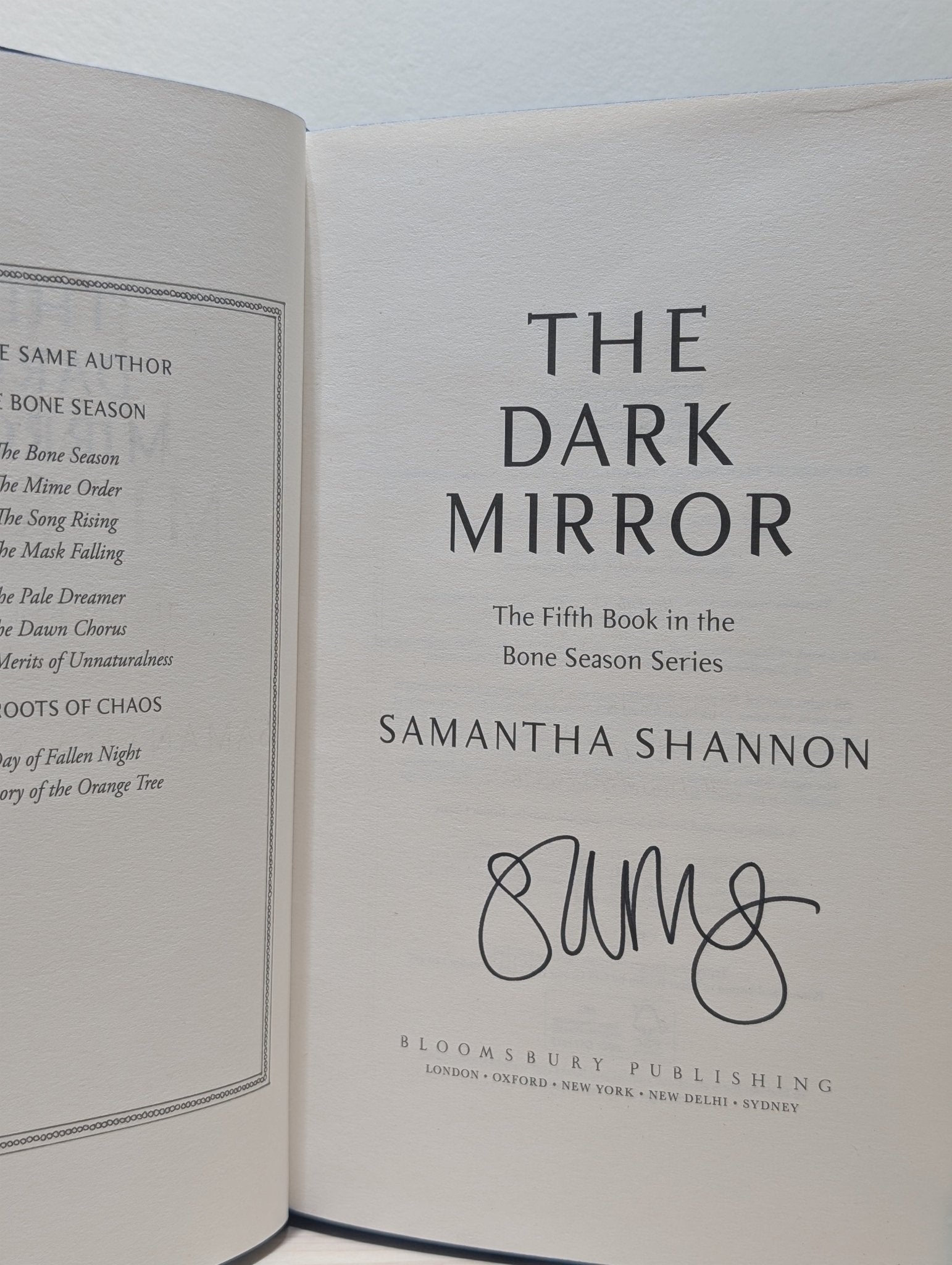 The Dark Mirror by Samantha Shannon (Signed First Edition with sprayed edges) - Fialta Books