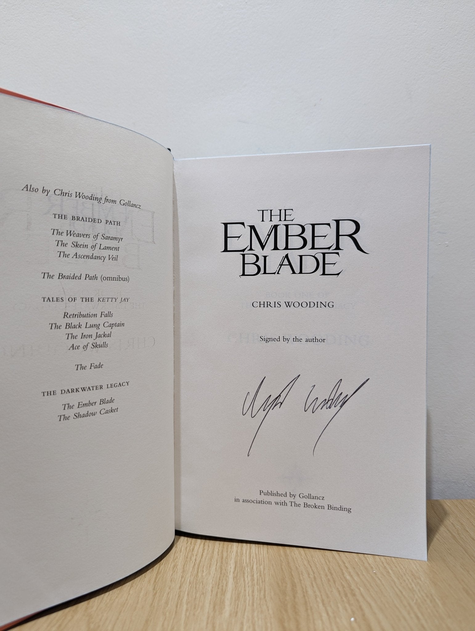 The Darkwater Legacy: The Ember Blade; The Shadow Casket by Chris Wooding (Signed set with sprayed edges) - Fialta Books