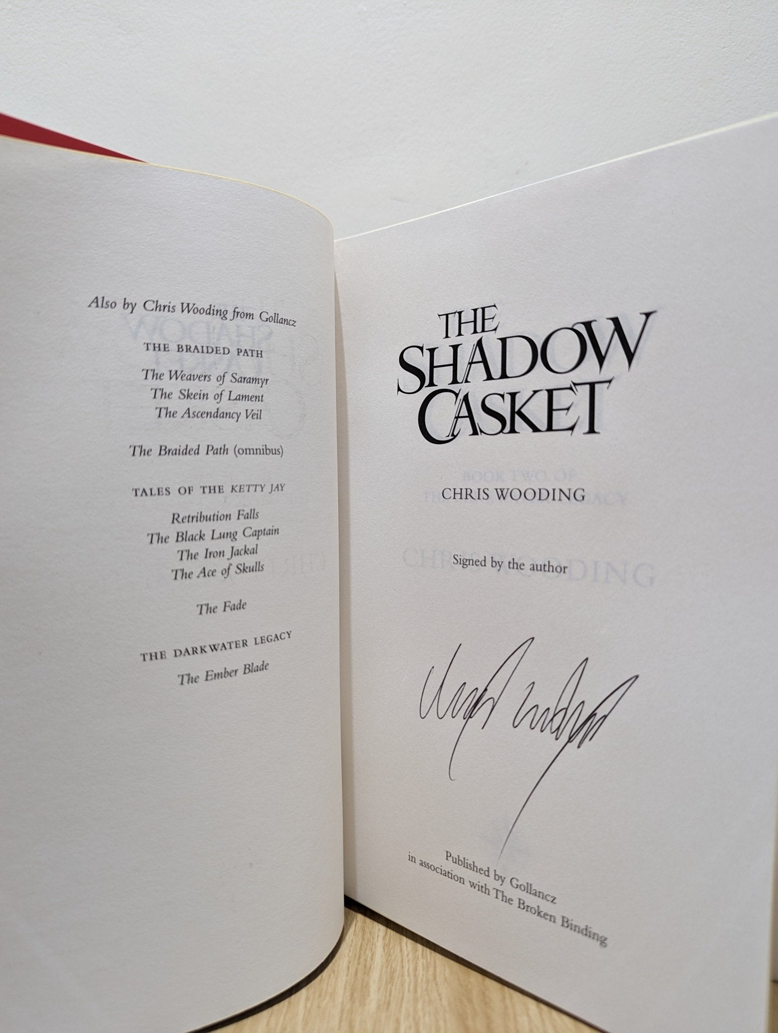 The Darkwater Legacy: The Ember Blade; The Shadow Casket by Chris Wooding (Signed set with sprayed edges) - Fialta Books