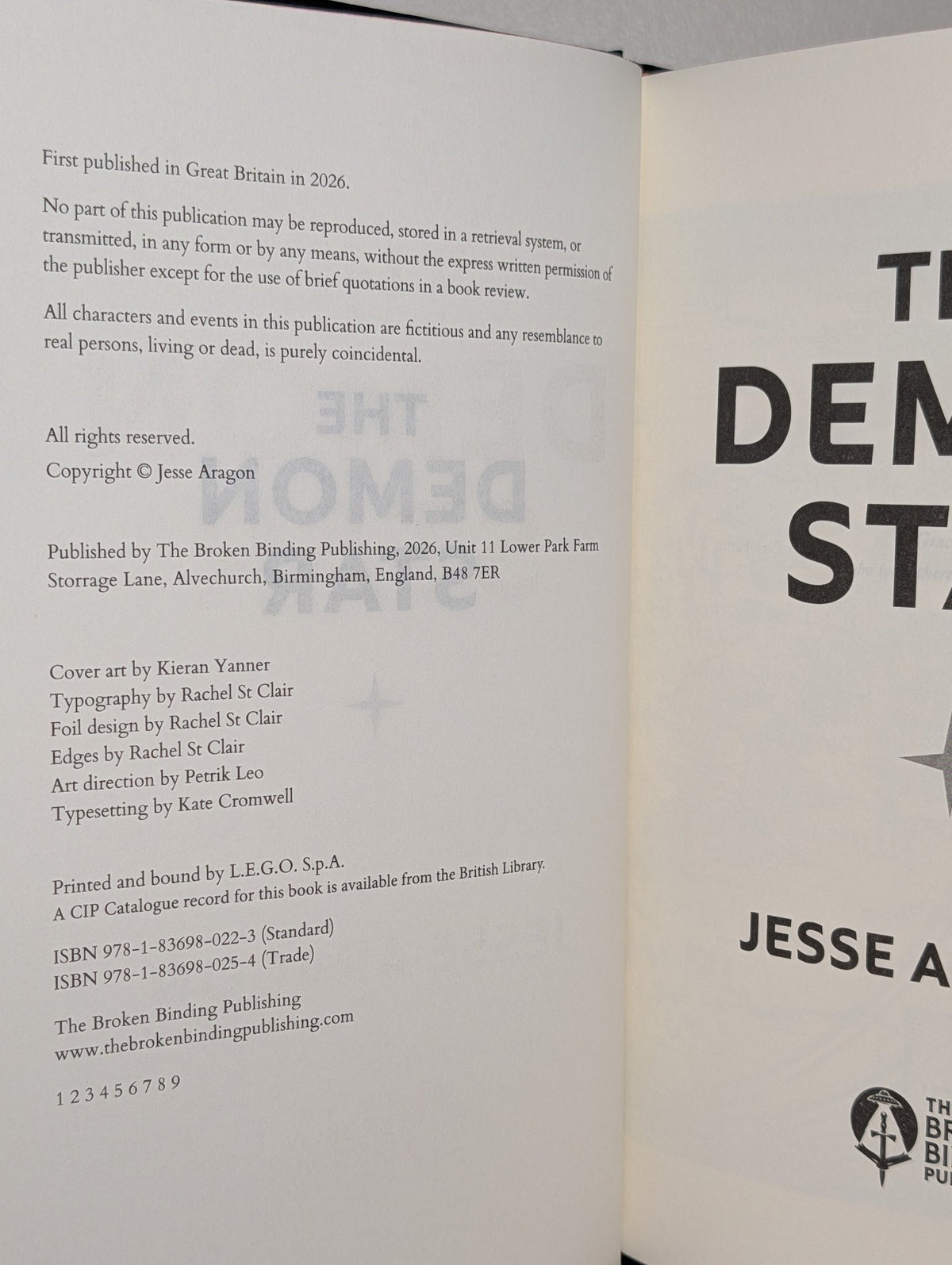 The Demon Star by Jesse Aragon (Signed First Edition with sprayed edges) - Fialta Books