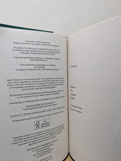 The Details by Ia Genberg (Signed Dated First Edition) - Fialta Books