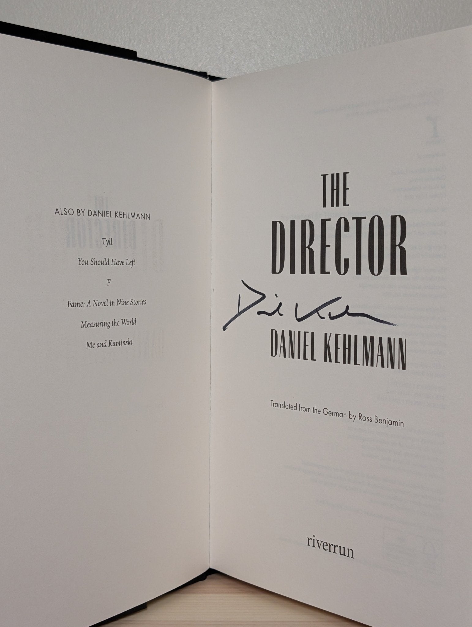 The Director by Daniel Kehlmann (Signed First Edition) - Fialta Books