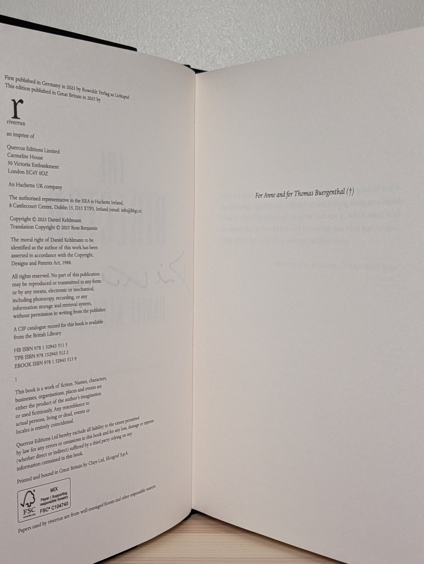 The Director by Daniel Kehlmann (Signed First Edition) - Fialta Books