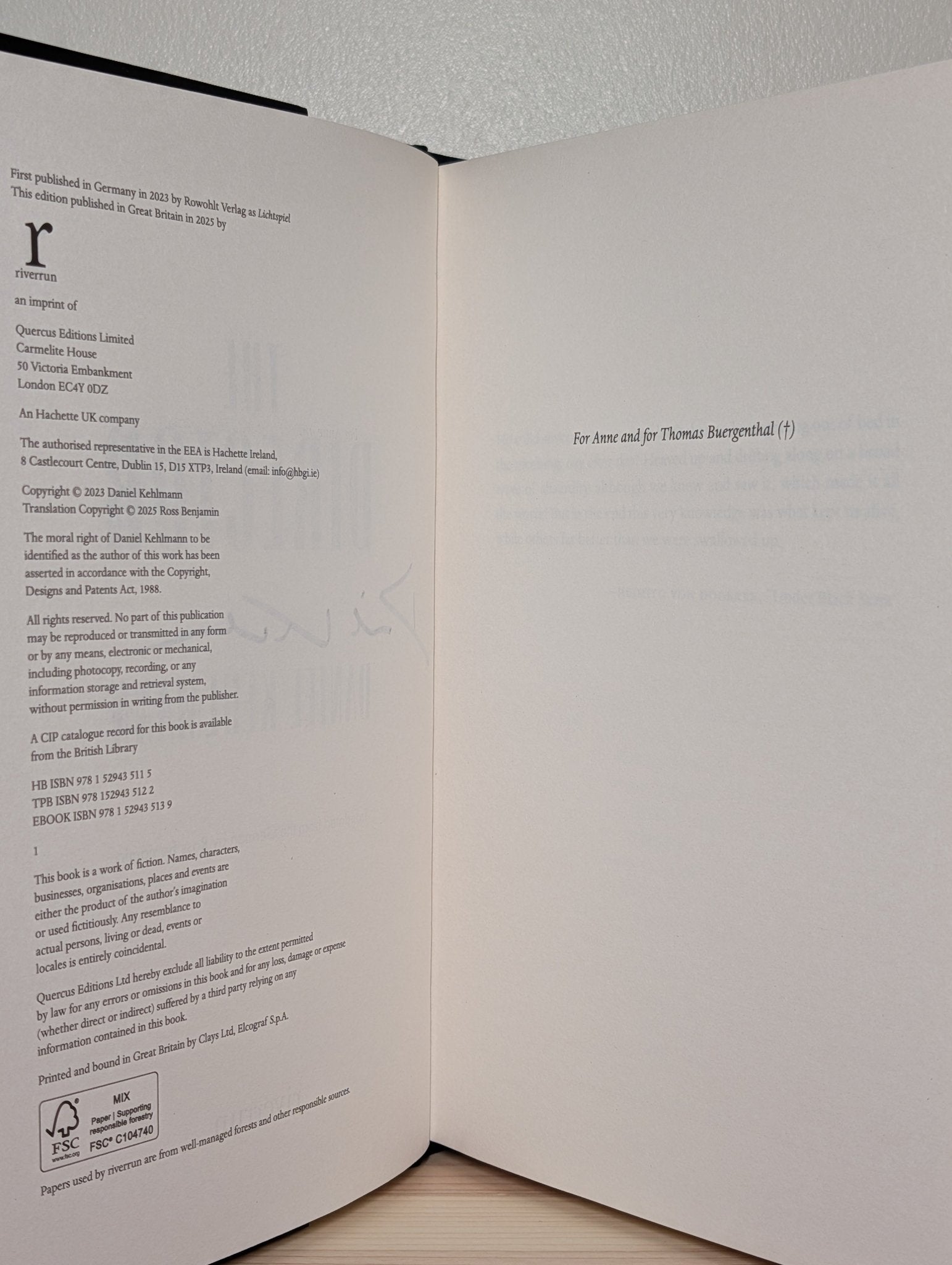 The Director by Daniel Kehlmann (Signed First Edition) - Fialta Books