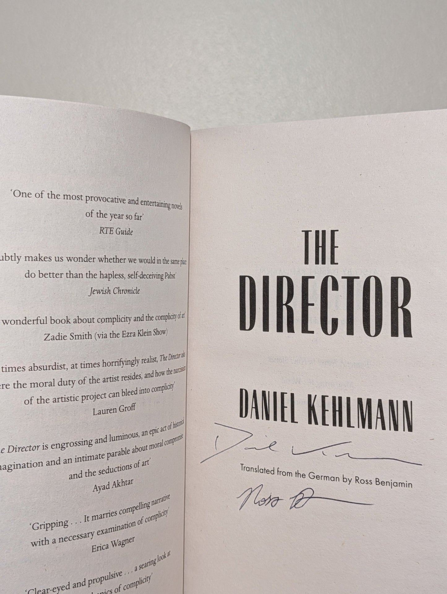 The Director by Daniel Kehlmann (Signed Paperback Edition) - Fialta Books