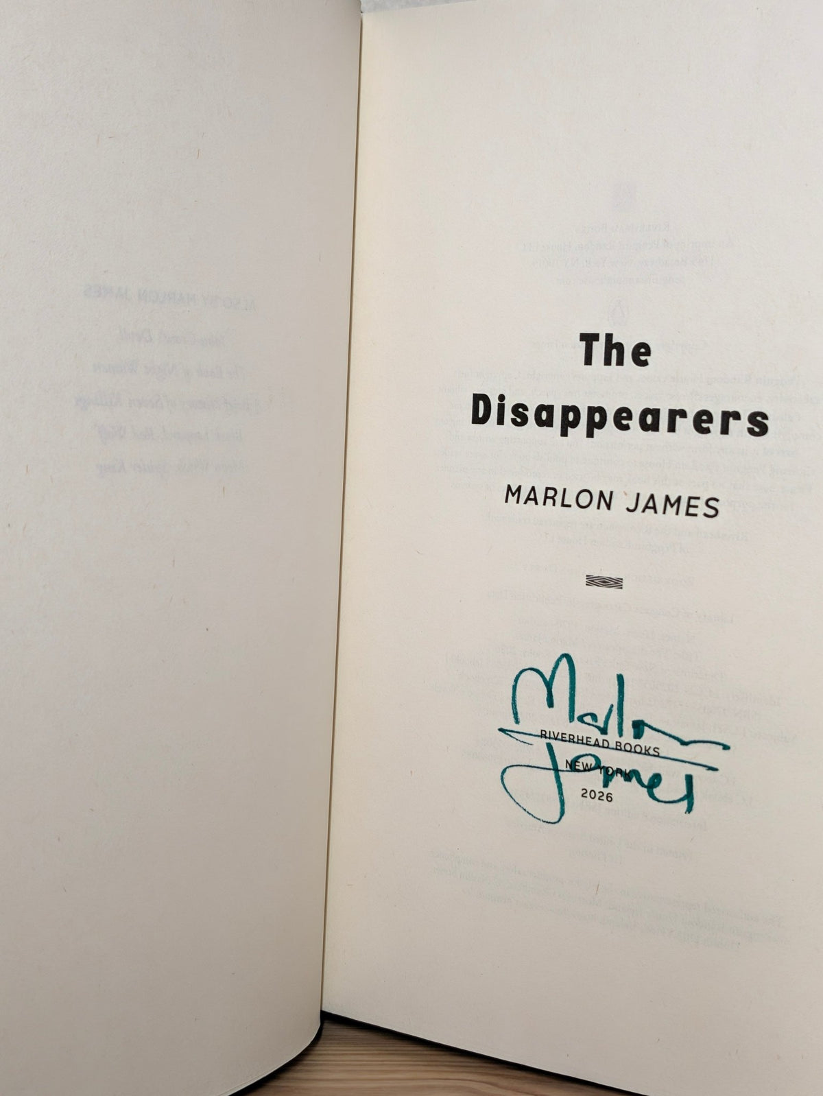 The Disappearers: A Novel by Marlon James (Signed First American Edition) - Fialta Books