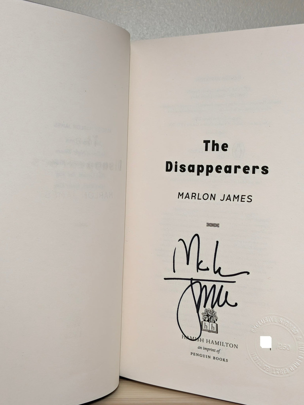 The Disappearers by Marlon James (Signed Numbered First Edition) - Fialta Books