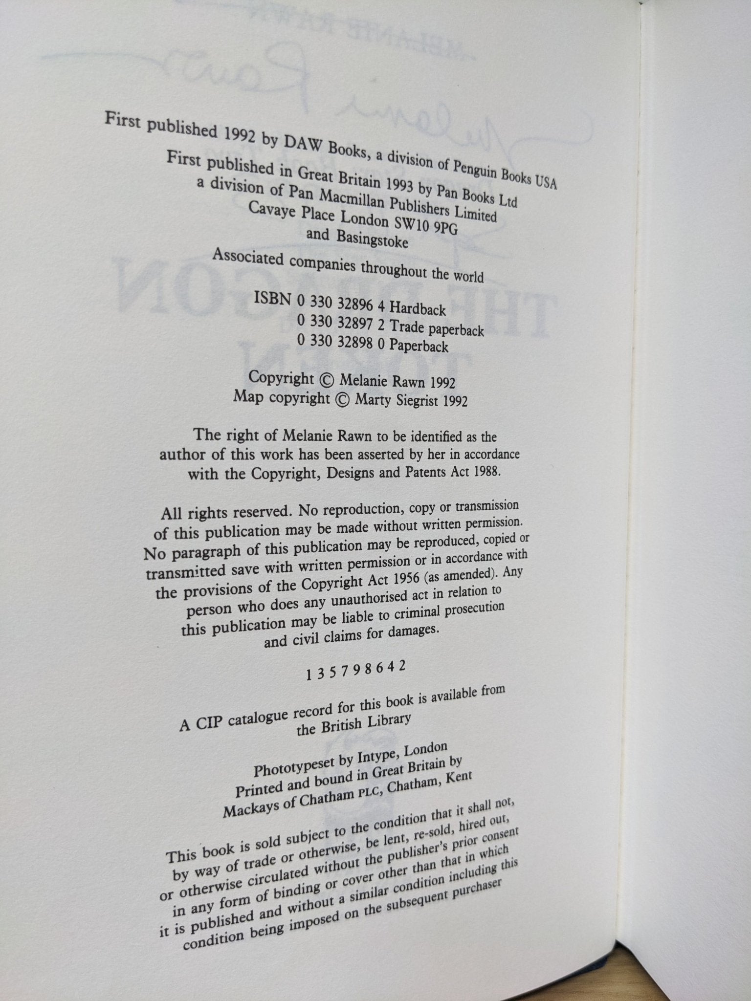 The Dragon Token by Melanie Rawn (Signed First Edition) - Fialta Books