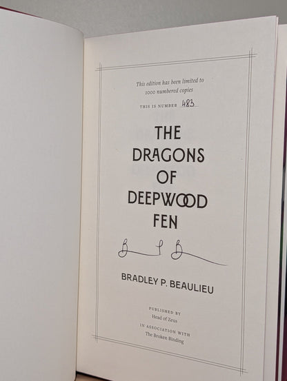 The Dragons of Deepwood Fen; A God of Countless Guises by Bradley P. Beaulieu (Signed First Edition with sprayed edges) - Fialta Books