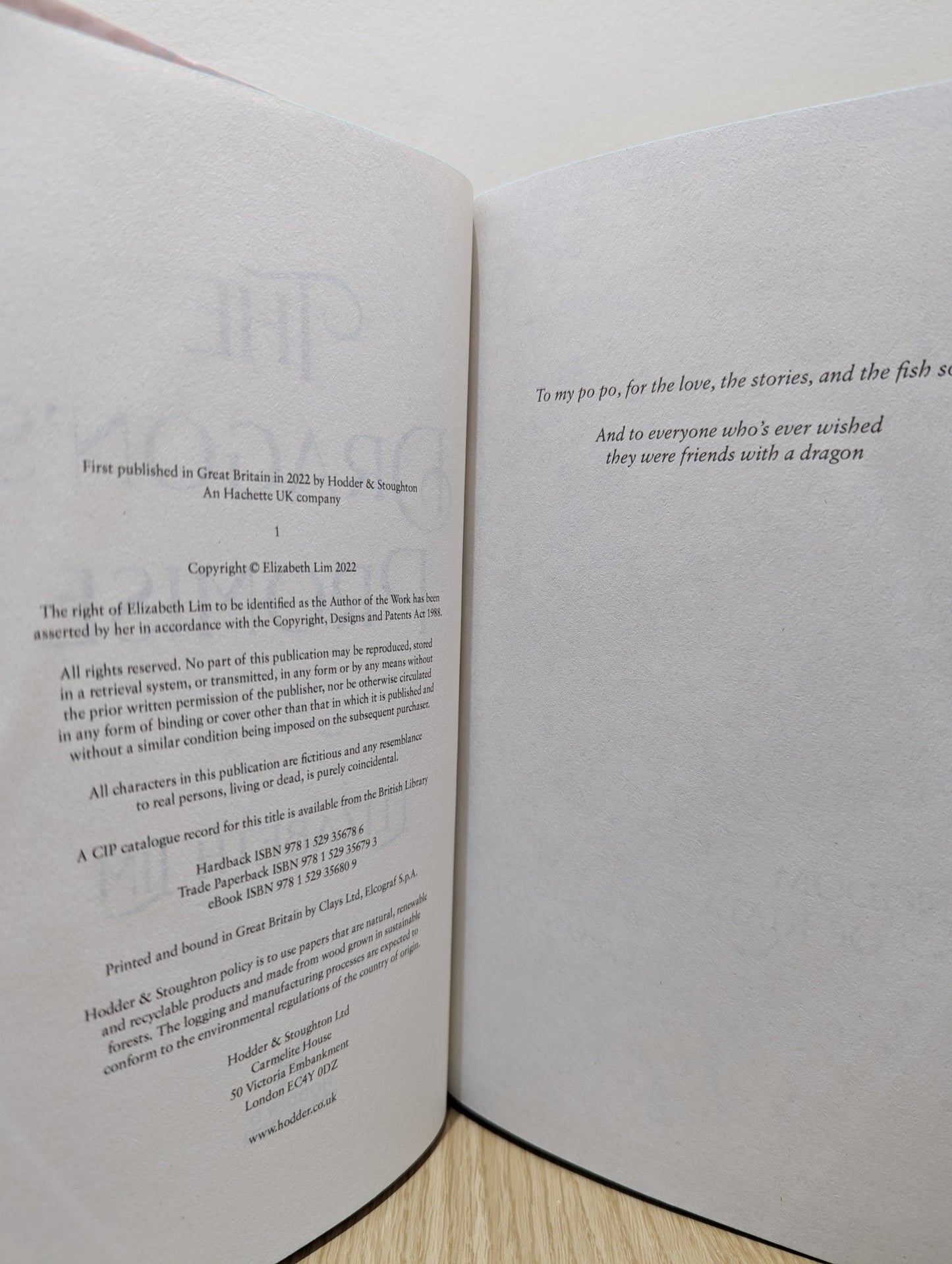 The Dragon's Promise by Elizabeth Lim (Signed First Edition with sprayed edges) - Fialta Books