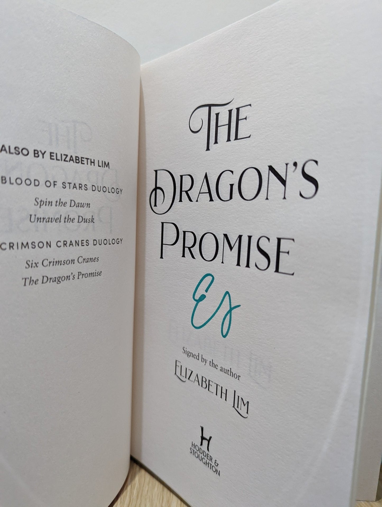 The Dragon's Promise by Elizabeth Lim (Signed First Edition with sprayed edges) - Fialta Books