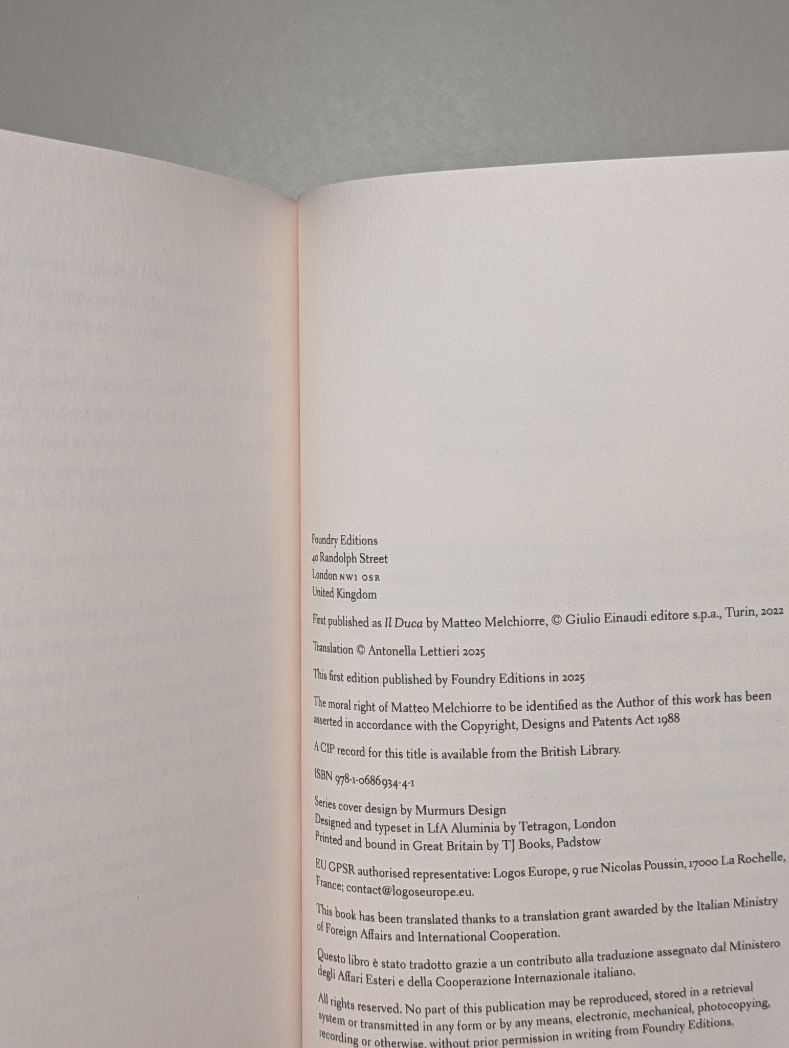 The Duke by Matteo Melchiorre (First Edition) - Fialta Books