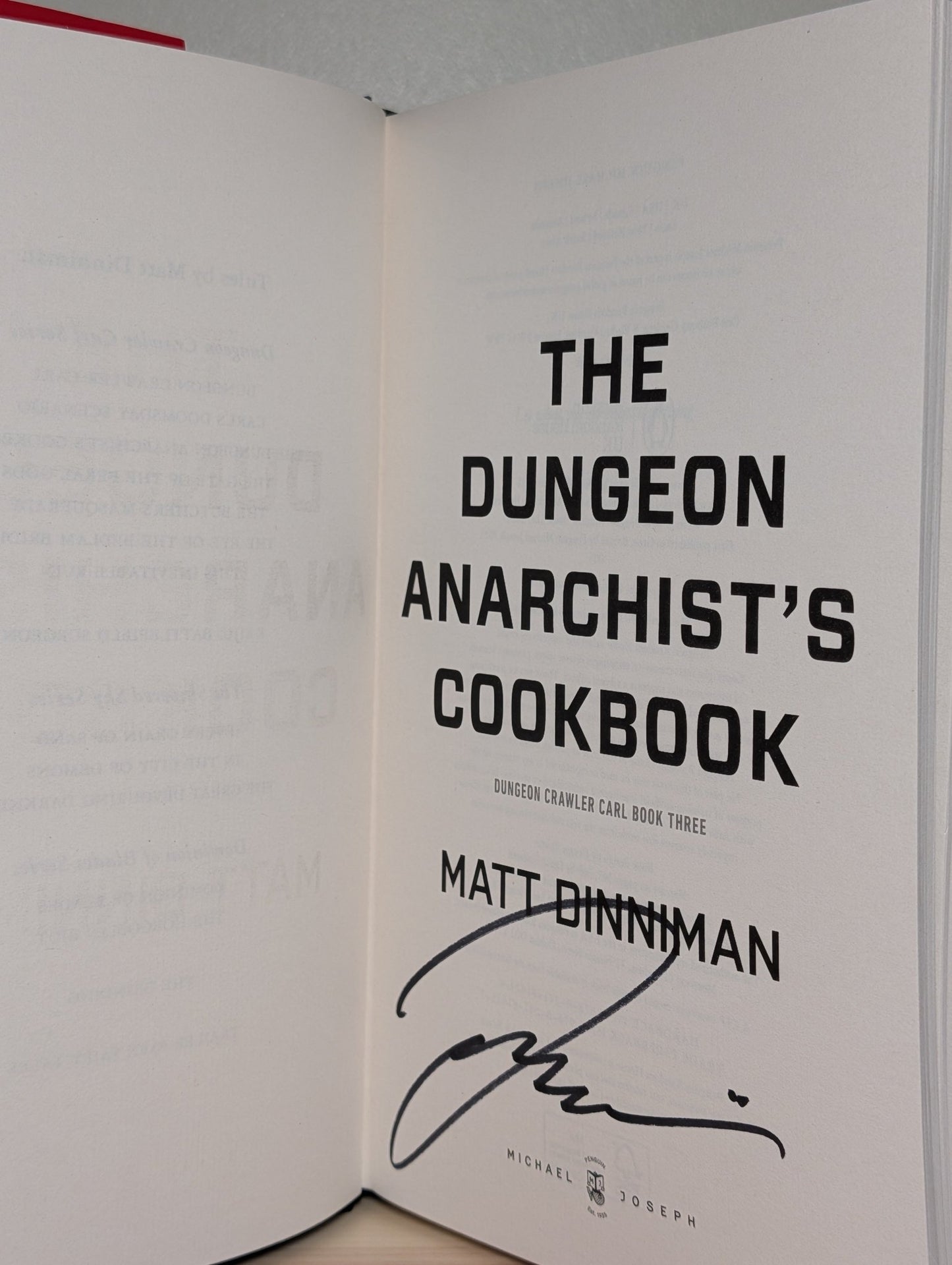 The Dungeon Anarchist's Cookbook: Dungeon Crawler Carl Book 3 by Matt Dinniman (Signed) - Fialta Books