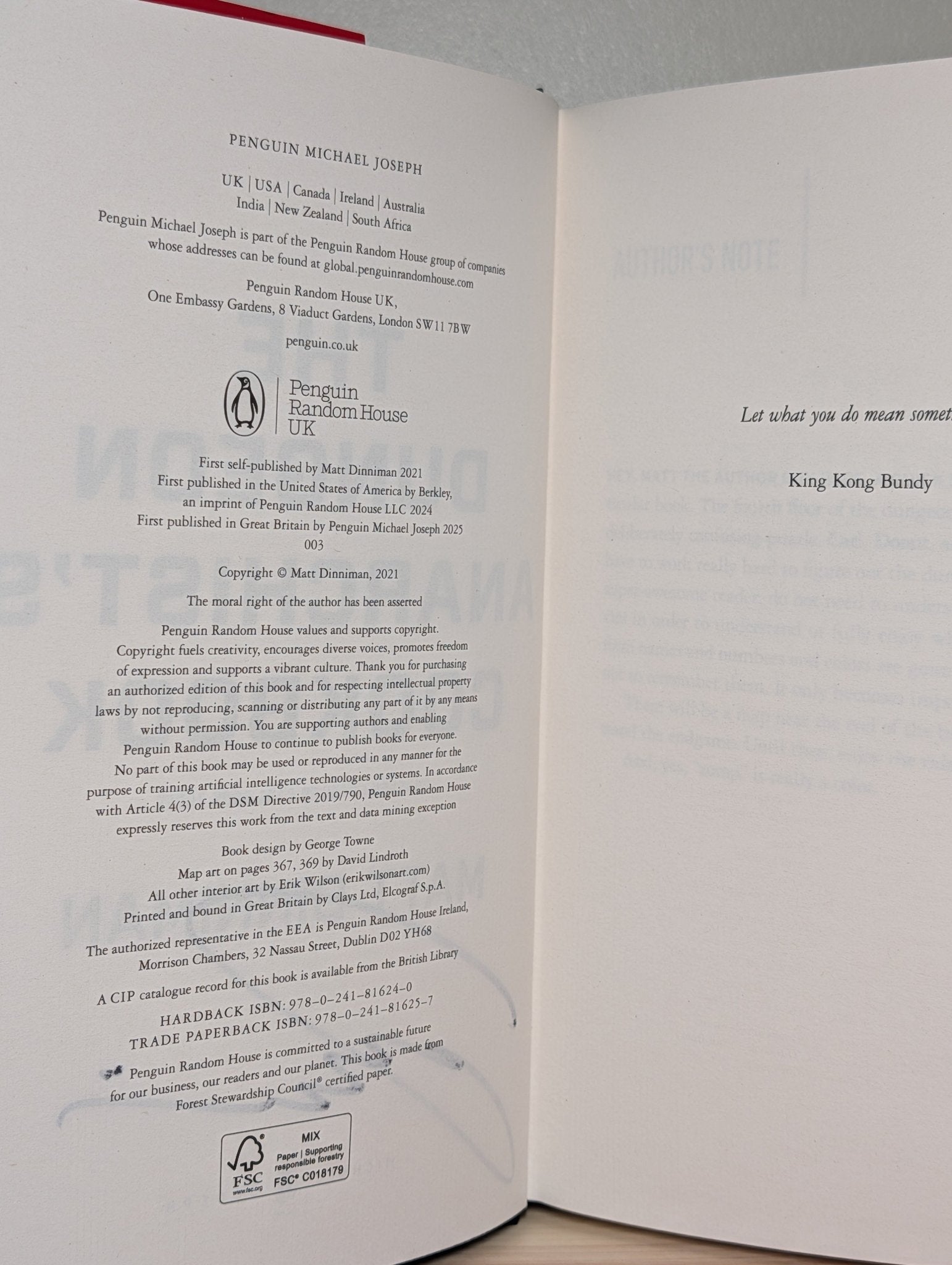 The Dungeon Anarchist's Cookbook: Dungeon Crawler Carl Book 3 by Matt Dinniman (Signed) - Fialta Books