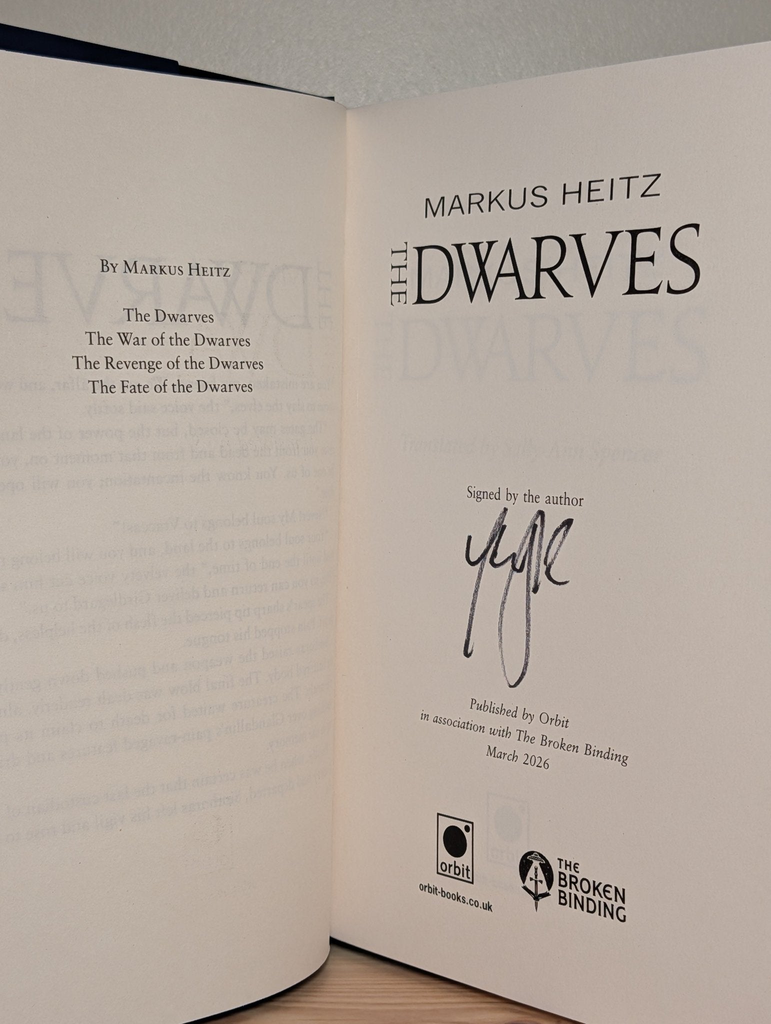 The Dwarves; The War of The Dwarves by Markus Heitz (Signed Deluxe Edition with sprayed edges) - Fialta Books