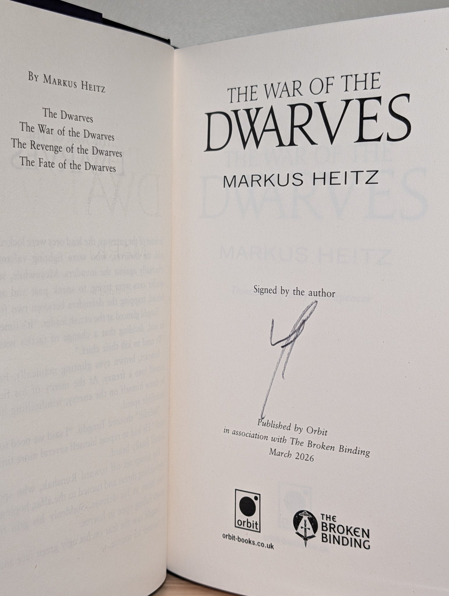 The Dwarves; The War of The Dwarves by Markus Heitz (Signed Deluxe Edition with sprayed edges) - Fialta Books