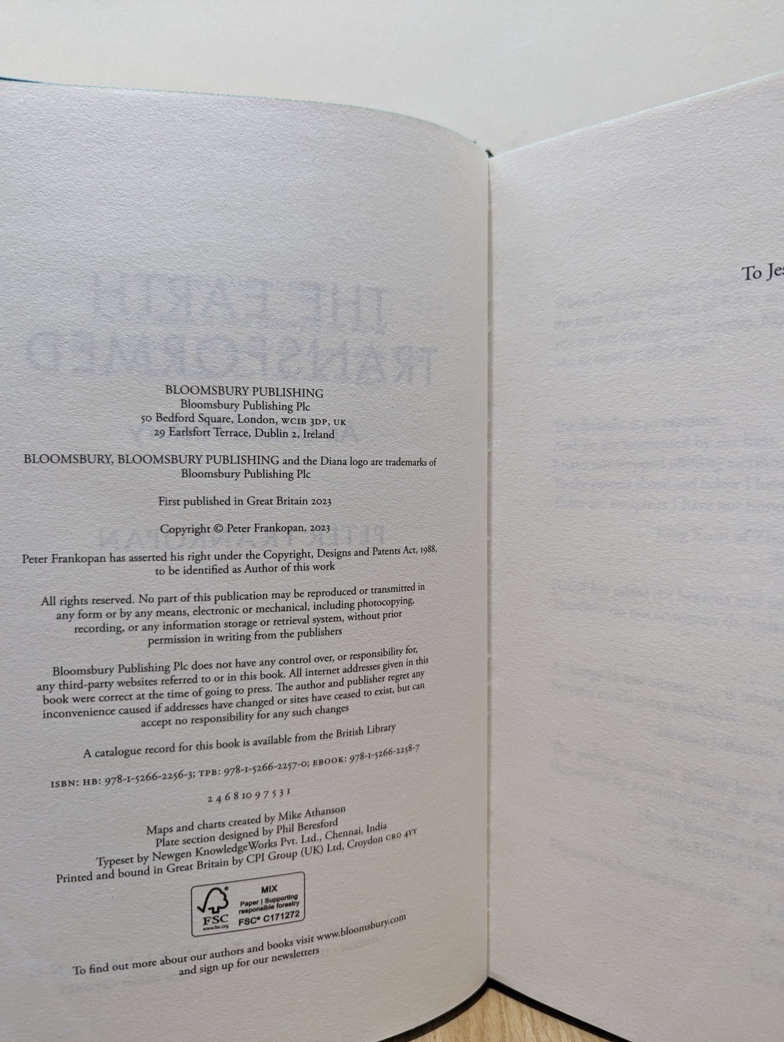 The Earth Transformed: An Untold History by Peter Frankopan (Signed First Edition with sprayed edges) - Fialta Books