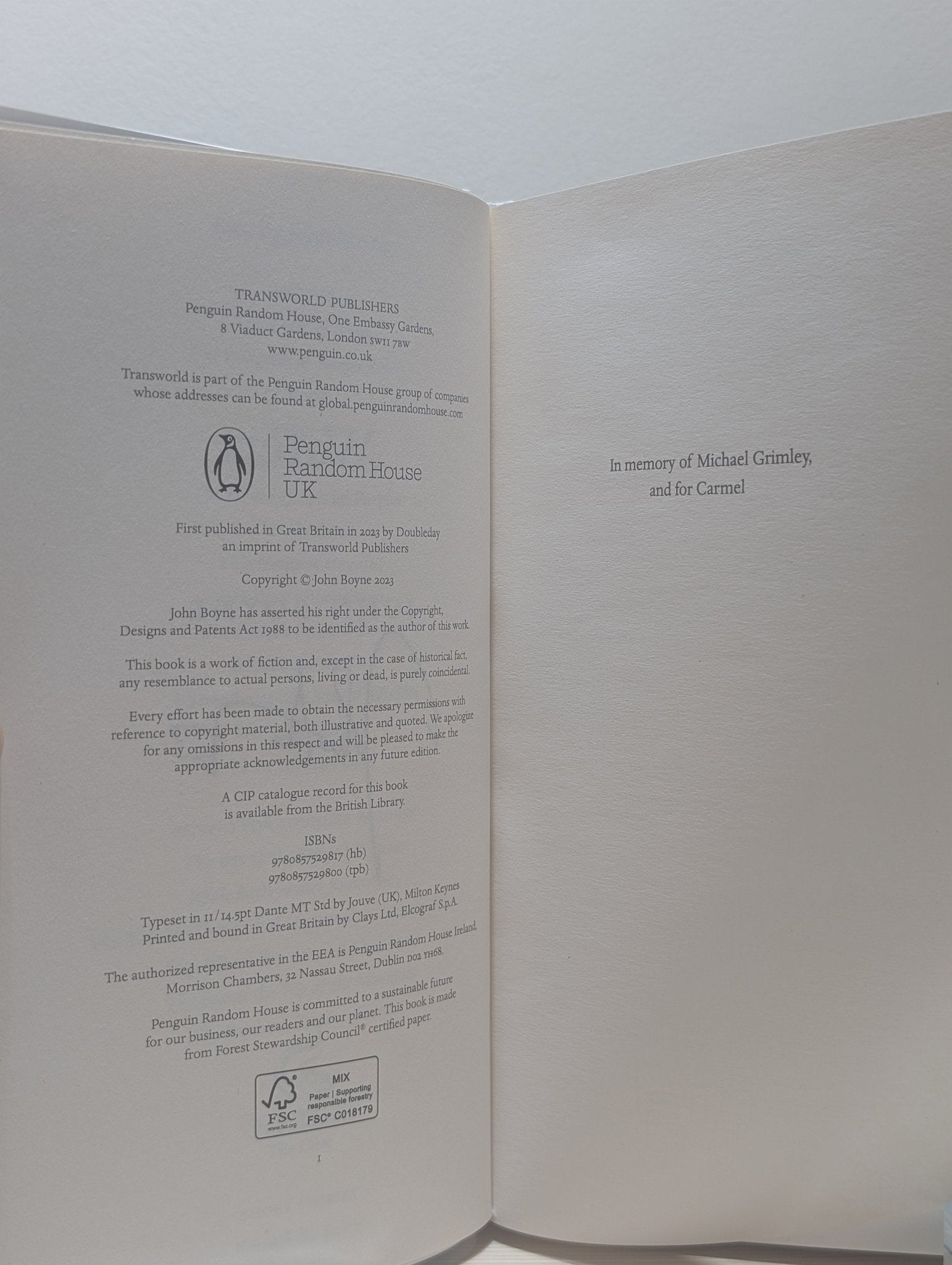 The Elements: Water; Earth; Fire; Air by John Boyne (Signed First Edition Set) - Fialta Books
