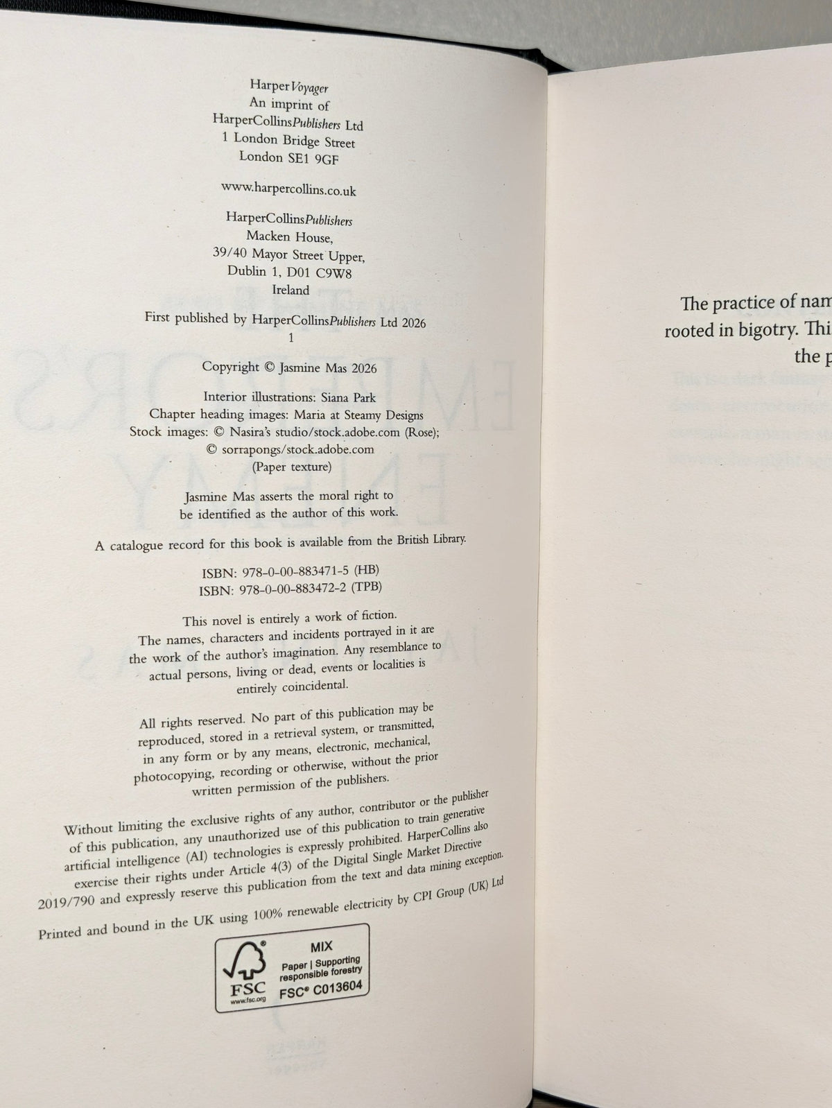 The Emperor's Enemy by Jasmine Mas (First Edition with sprayed edges) - Fialta Books