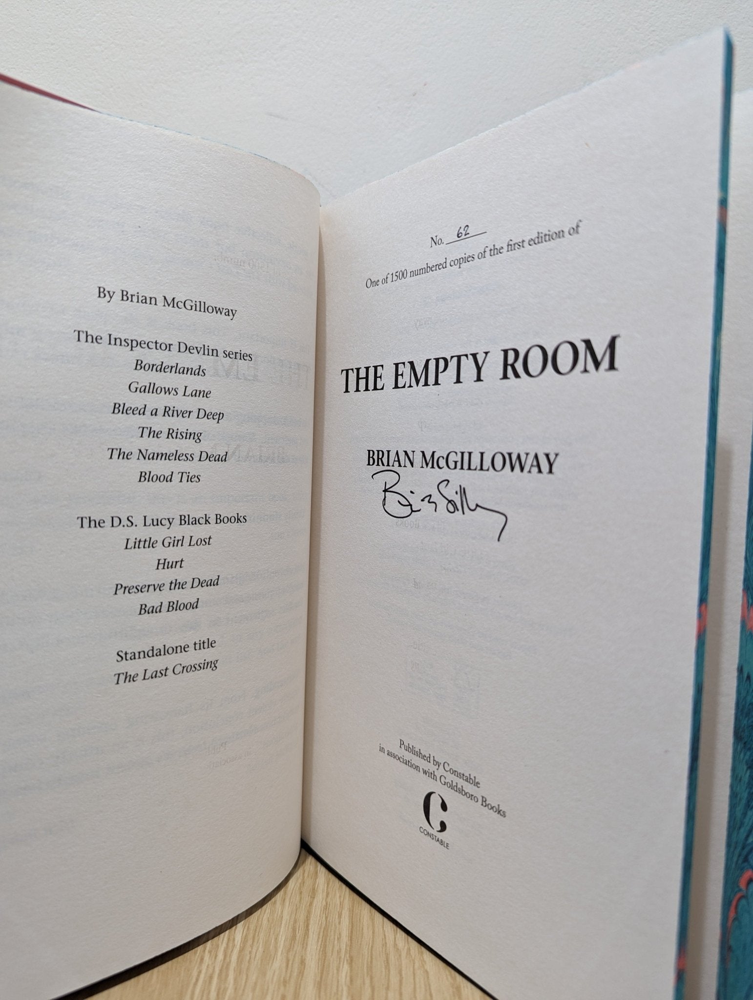 The Empty Room by Brian McGilloway (Signed First Edition with sprayed edges) - Fialta Books