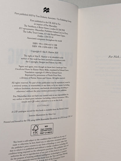 The Everlasting by Alix E Harrow (Signed First Edition with sprayed edges) - Fialta Books