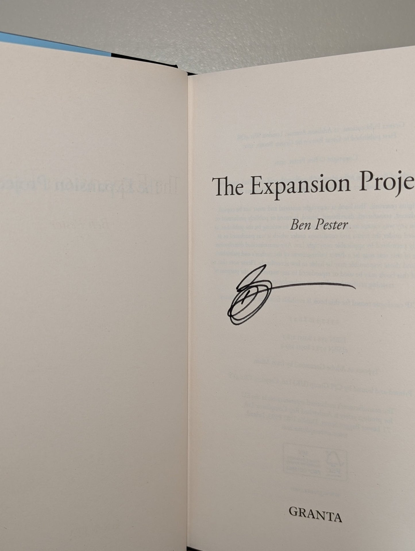The Expansion Project by Ben Pester (Signed First Edition) - Fialta Books