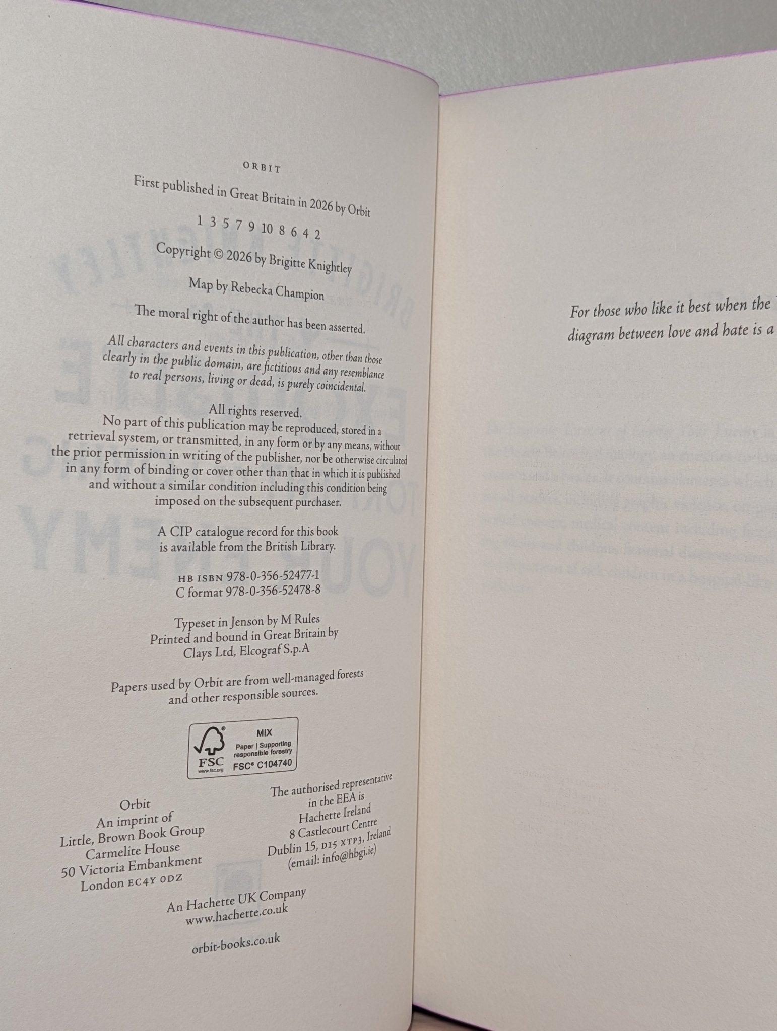 The Exquisite Torment of Loving Your Enemy by Brigitte Knightley (Signed First Edition with sprayed edges) - Fialta Books