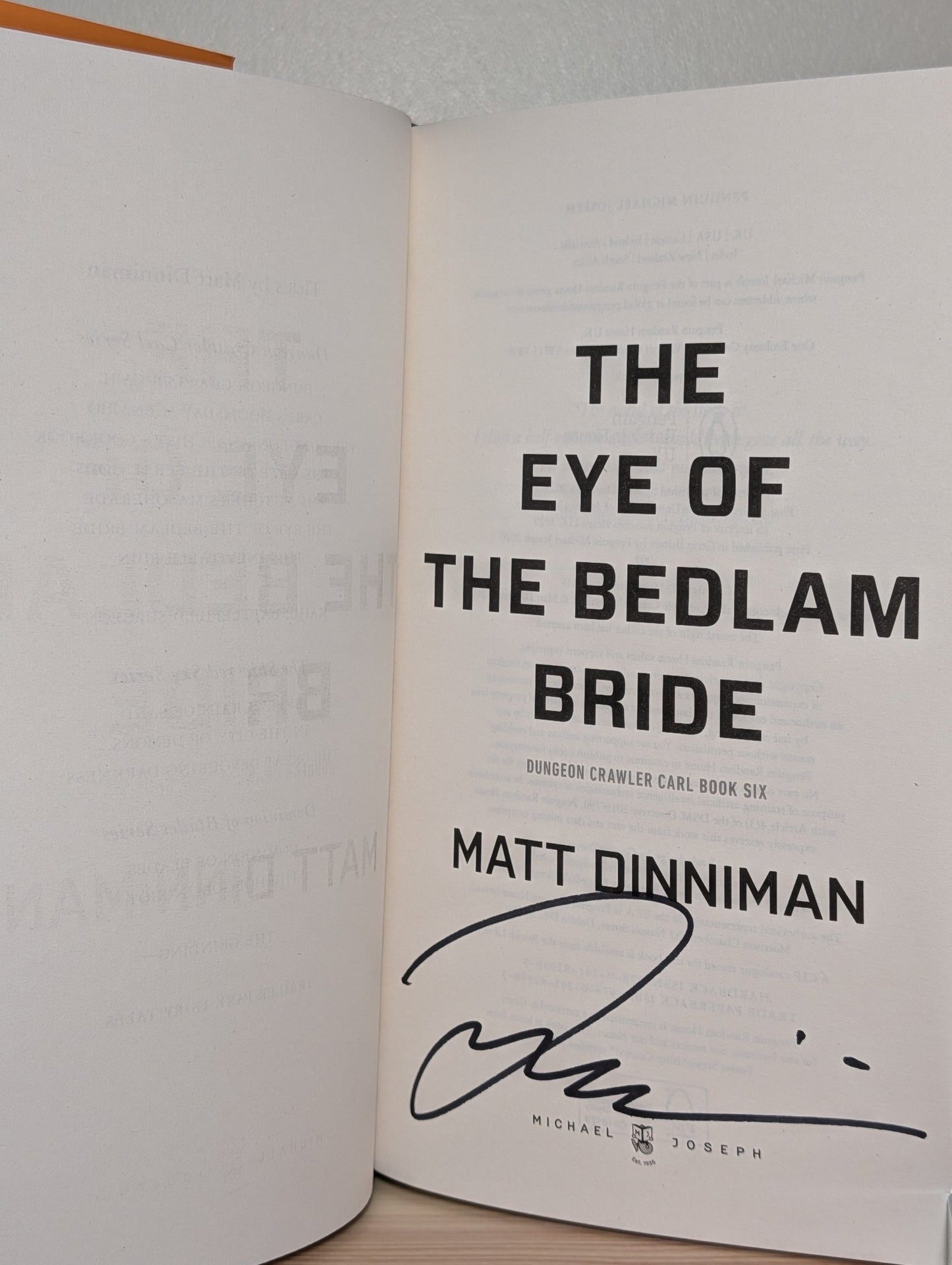 The Eye of the Bedlam Bride: Dungeon Crawler Carl Book 6 by Matt Dinniman (Signed) - Fialta Books