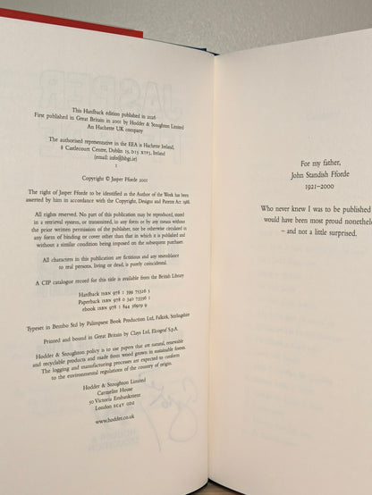 The Eyre Affair by Jasper Fforde (Signed Annotated Anniversary Edition) - Fialta Books