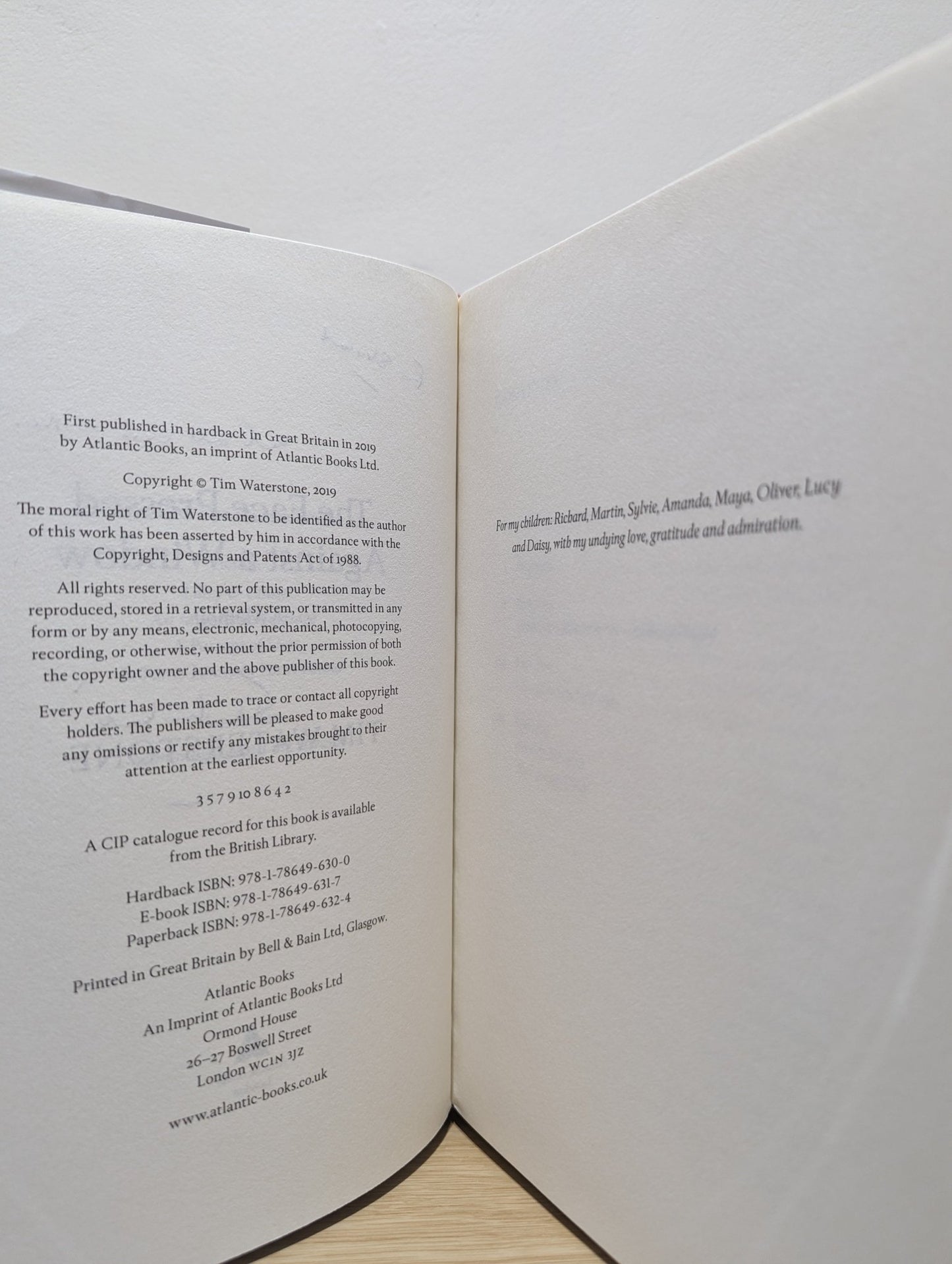 The Face Pressed Against a Window: A Memoir by Tim Waterstone (Signed) - Fialta Books