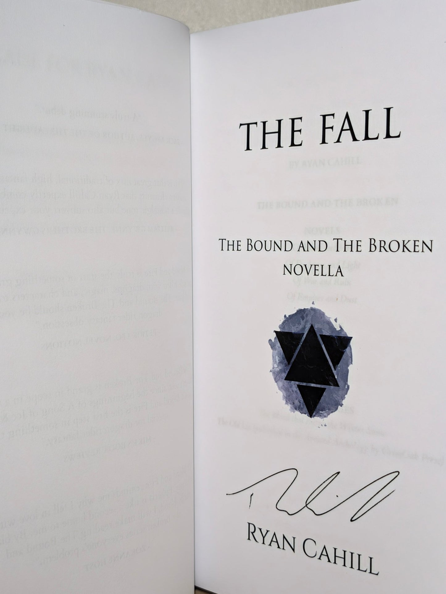 The Fall by Ryan Cahill (Signed First Edition with gilded edges) - Fialta Books