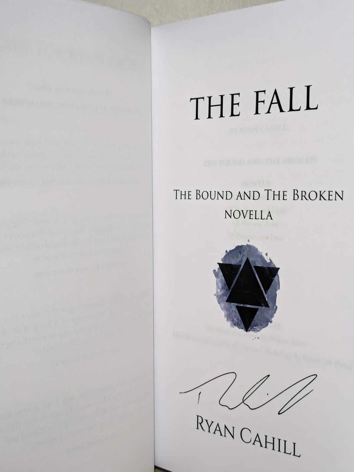 The Fall by Ryan Cahill (Signed First Edition with gilded edges) - Fialta Books